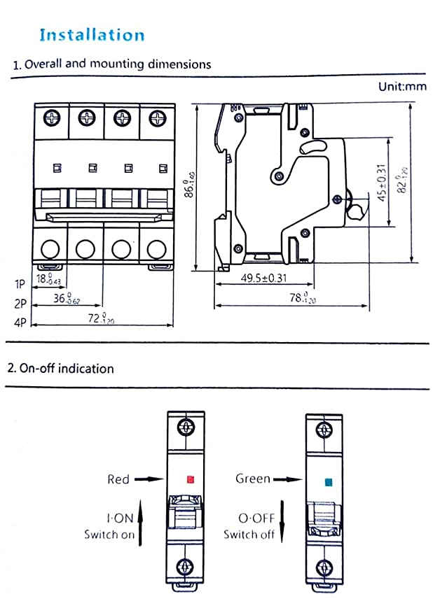 Chint Solar NB1-63DC 32A 500V DC Miniature Circuit Breaker (MCB) - Image 6